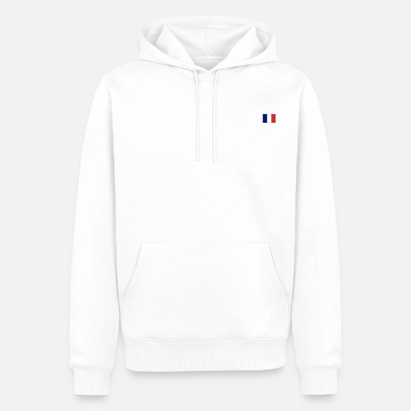 Drapeau Français - Sweat à capuche Premium bio Homme - blanc