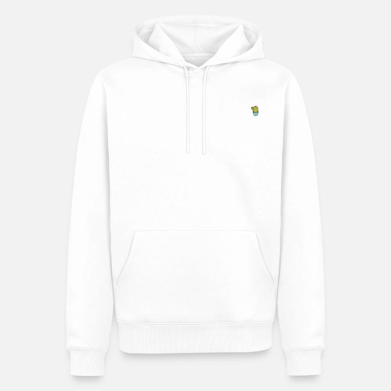 Petit cactus vert en pot - Sweat à capuche Premium bio Homme - blanc
