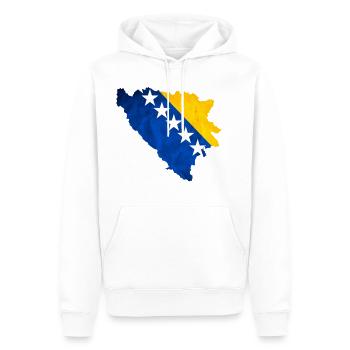 Drapeau bosniaque - Sweat à capuche Premium bio Homme - blanc - Devant - Nico (187cm)