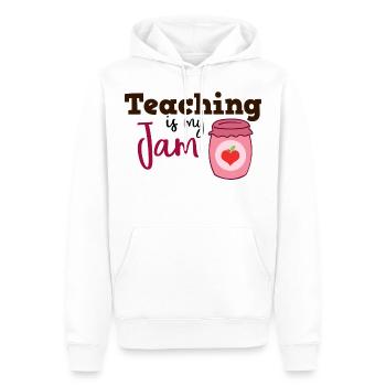 Teaching is my Jam Gift Teacher School - Men’s Premium Organic Hoodie - white - Front - Nico (187cm)