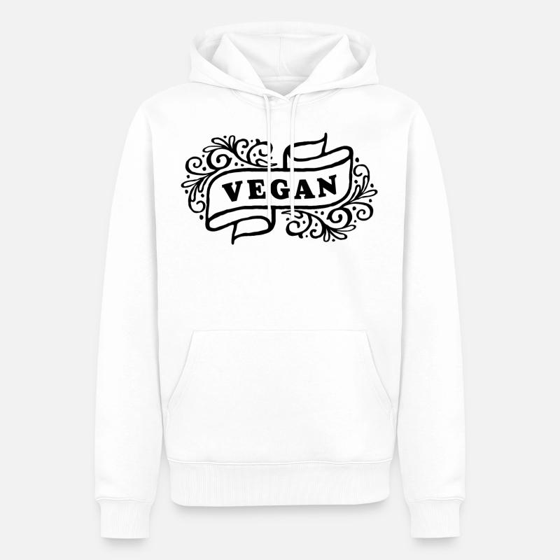Bannière VEGAN - Sweat à capuche Premium bio Homme - blanc