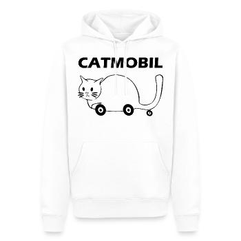 Chat - catmobile - Sweat à capuche Premium bio Homme - blanc - Devant - Nico (187cm)