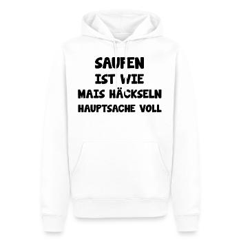 Traktor Saufen Landwirt Ernte Sprüche - Männer Premium Bio Hoodie - Weiß - Vorne - Nico (187cm)