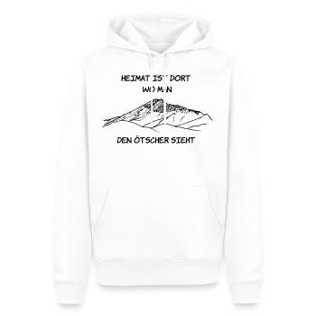 Heimat, Ötscher, Ötscherland, Berg, Mostviertler - Männer Premium Bio Hoodie - Weiß - Vorne - Nico (187cm)