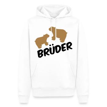 frères - Sweat à capuche Premium bio Homme - blanc - Devant - Nico (187cm)