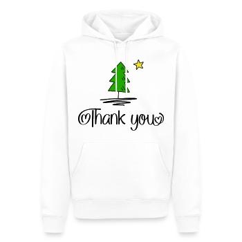Merci pour Noël - Sweat à capuche Premium bio Homme - blanc - Devant - Nico (187cm)