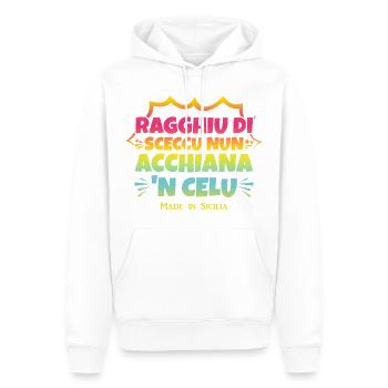 T-shirt Sicile t-shirt Proverbe sicilien - Sweat à capuche Premium bio Homme - blanc - Devant - Nico (187cm)