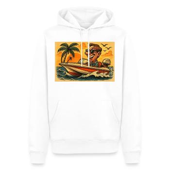 Bateau rapide - Sweat à capuche Premium bio Homme - blanc - Devant - Nico (187cm)