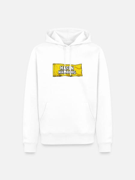 Hafen Hamburg Flaggenmotiv - Männer Premium Bio Hoodie - Weiß
