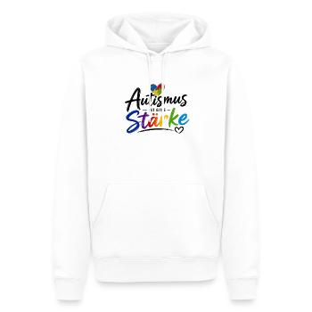 Autismus ist eine Stärke  - Männer Premium Bio Hoodie - Weiß - Vorne - Nico (187cm)