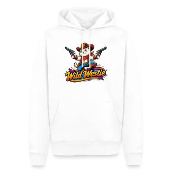 Wild Westie Cowboy Design (Design Original) - Sweat à capuche Premium bio Homme - blanc - Devant - Nico (187cm)