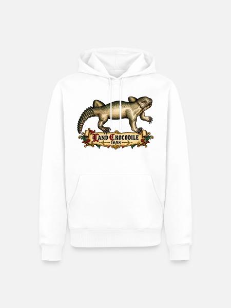 Landkrokodil - Männer Premium Bio Hoodie - Weiß