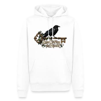 Rabe auf Schlüssel zum Garten der Nacht - Männer Premium Bio Hoodie - Weiß - Vorne - Nico (187cm)