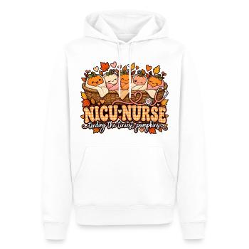 NICU-Nurse: Die kleinsten Kürbchen - Männer Premium Bio Hoodie - Weiß - Vorne - Nico (187cm)