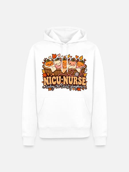 NICU-Nurse: Die kleinsten Kürbchen - Männer Premium Bio Hoodie - Weiß