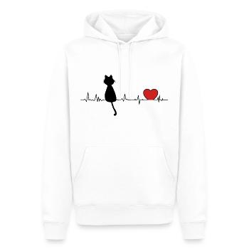 Katze Herzschlag Katzen Heartbeat Katzenliebhaber - Männer Premium Bio Hoodie - Weiß - Vorne - Nico (187cm)