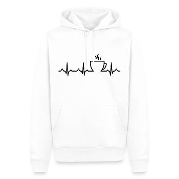 Kaffee-Herzschlag - Männer Premium Bio Hoodie - Weiß - Vorne - Nico (187cm)