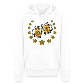 verres chope de bière et d'étoiles - Sweat à capuche Premium bio Homme - blanc - Devant - Nico (187cm)