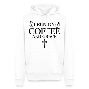 I Run On Coffee And Grace 2 - Men’s Premium Organic Hoodie - white - Front - Nico (187cm)
