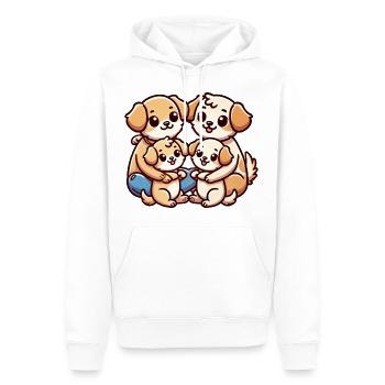 Dog Family Mother And Father With Two Children - Männer Premium Bio Hoodie - Weiß - Vorne - Nico (187cm)