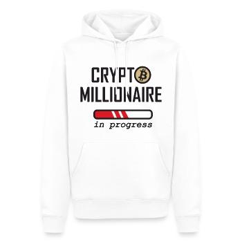Krypto Millionär in Bearbeitung - Männer Premium Bio Hoodie - Weiß - Vorne - Nico (187cm)