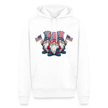 Gnomes patriotiques américains avec drapeau américain - Sweat à capuche Premium bio Homme - blanc - Devant - Nico (187cm)