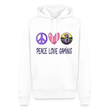 Frieden Liebe Gaming - Männer Premium Bio Hoodie - Weiß - Vorne - Nico (187cm)