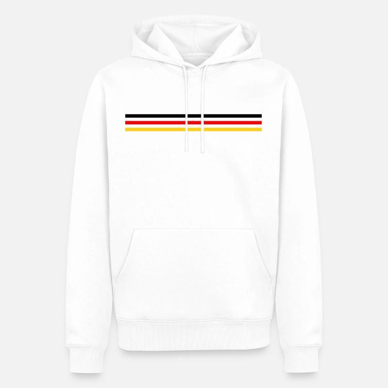 Trait Germany version 1 grand - Sweat à capuche Premium bio Homme - blanc