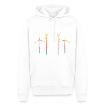 Éolienne Wind Power Retro Vintage - Sweat à capuche Premium bio Homme - blanc - Devant - Nico (187cm)