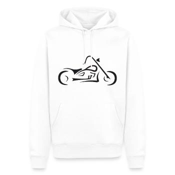 Cruiser Moto Tribal Biker Line Art - Sweat à capuche Premium bio Homme - blanc - Devant - Nico (187cm)