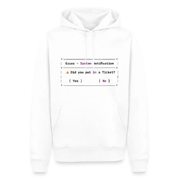 Avez-vous créé un billet ? Mème informatique drôle - Sweat à capuche Premium bio Homme - blanc - Devant - Nico (187cm)