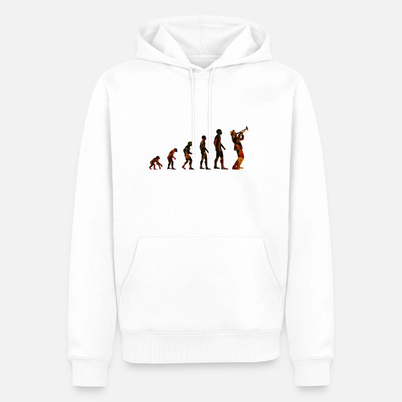 Evolution du trompettiste Jazz - Sweat à capuche Premium bio Homme - blanc