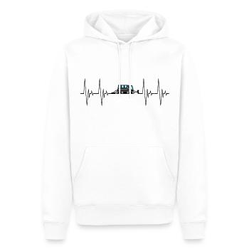 Pistenraupe Herzschlag Ausgefüllt Transport schwar - Männer Premium Bio Hoodie - Weiß - Vorne - Nico (187cm)
