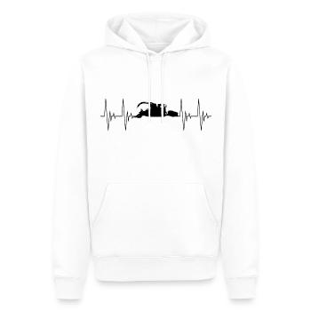 Pistenraupe Silhouette Herzschlag Pistenfahrzeug - Männer Premium Bio Hoodie - Weiß - Vorne - Nico (187cm)