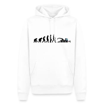 Pistenraupe Evolution Kran Fahrzeug Piste Schnee - Männer Premium Bio Hoodie - Weiß - Vorne - Nico (187cm)
