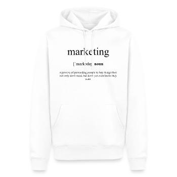 Dictionnaire de définitions marketing - Sweat à capuche Premium bio Homme - blanc - Devant - Nico (187cm)