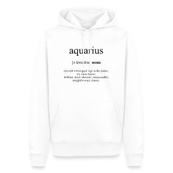 Aquarius (Wassermann) Definition Dictionary - Männer Premium Bio Hoodie - Weiß - Vorne - Nico (187cm)