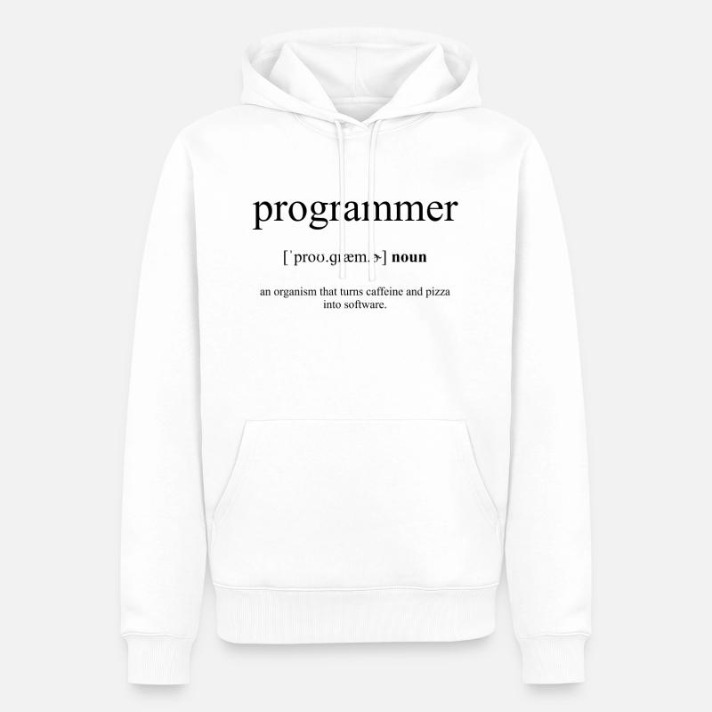Dictionnaire de définition de programmeur - Sweat à capuche Premium bio Homme - blanc