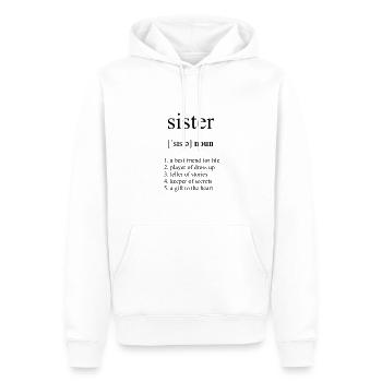 Sister (Schwester) Definition Dictionary - Männer Premium Bio Hoodie - Weiß - Vorne - Nico (187cm)