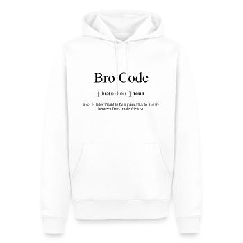 Dictionnaire de définition de code Bro - Sweat à capuche Premium bio Homme - blanc - Devant - Nico (187cm)