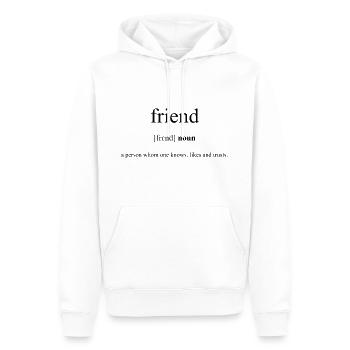Dictionnaire de définition des amis - Sweat à capuche Premium bio Homme - blanc - Devant - Nico (187cm)
