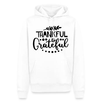 Dankbares und dankbares Erntedankfest-Familienzitat - Männer Premium Bio Hoodie - Weiß - Vorne - Nico (187cm)
