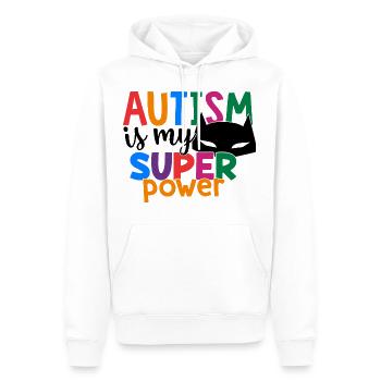 L’autisme est ma conscience colorée super-pouvoir - Sweat à capuche Premium bio Homme - blanc - Devant - Nico (187cm)