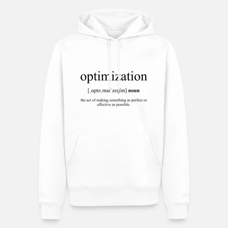 Optimization (Optimierung) Definition Dictionary - Männer Premium Bio Hoodie - Weiß