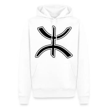 Amazigh Berbère - Sweat à capuche Premium bio Homme - blanc - Devant - Nico (187cm)