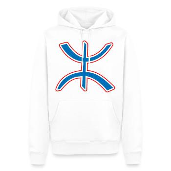 Berbère Amazigh - Sweat à capuche Premium bio Homme - blanc - Devant - Nico (187cm)