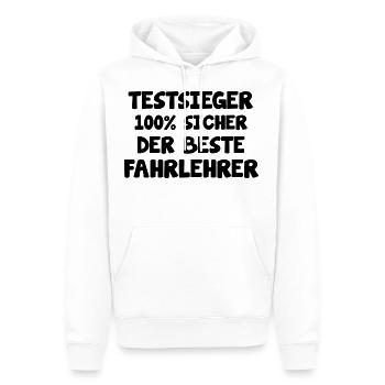 Fahrlehrer Fahrstunde Sicher cooler Spruch - Männer Premium Bio Hoodie - Weiß - Vorne - Nico (187cm)