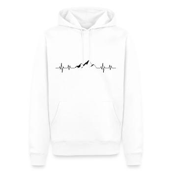 Berg Herzfrequenz wandern - Männer Premium Bio Hoodie - Weiß - Vorne - Nico (187cm)