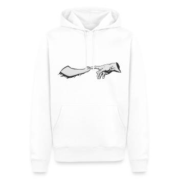 Gott, ein Hund und Michelangelo - Männer Premium Bio Hoodie - Weiß - Vorne - Nico (187cm)