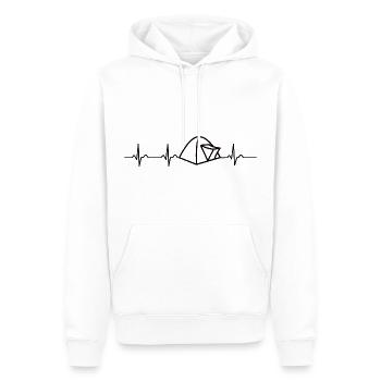 Herzschlag Camping schwarz - Männer Premium Bio Hoodie - Weiß - Vorne - Nico (187cm)
